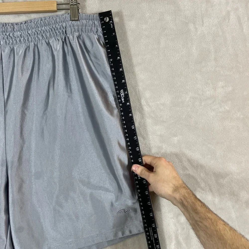ATHLETIC WORKS Silver Dazzle Basketball Shorts Mens Large Shiny Shimmer AW17A107